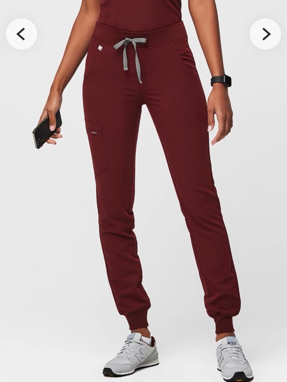 Figs Women's Burgundy Zamora Jogger Pants- Size S